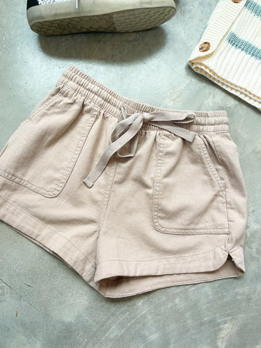 Khaki Drawstring Shorts