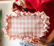 Load image into Gallery viewer, Frilly Gingham Makeup Bag
