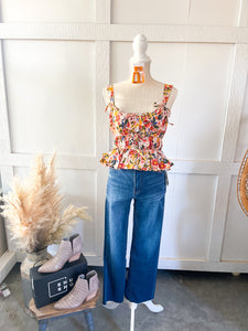 Aurora Floral Tie Top