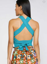 Load image into Gallery viewer, Briana Teal Halter Top