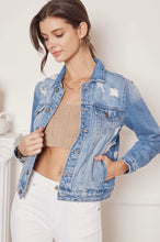 Load image into Gallery viewer, Distressed Denim Jacket