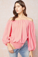Load image into Gallery viewer, Pink Swiss Dot Top