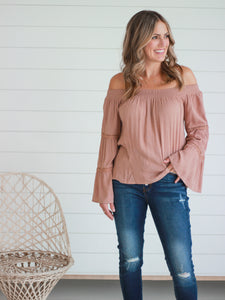 Mocha Off Shoulder Top