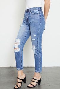 Distressed Mom Denim