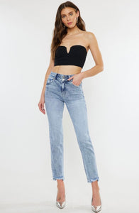 High rise slim straight Denim