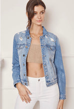 Load image into Gallery viewer, Distressed Denim Jacket