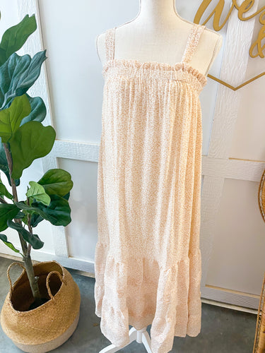 Mini Floral Khaki Dress