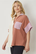 Load image into Gallery viewer, Clay Combo Collared Top