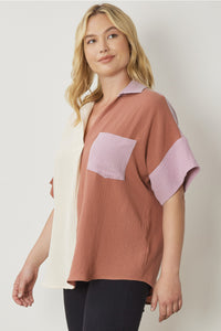 Clay Combo Collared Top