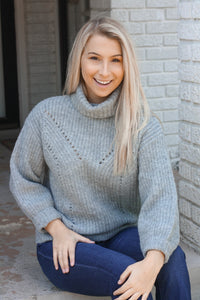 Grey Turtleneck Sweater