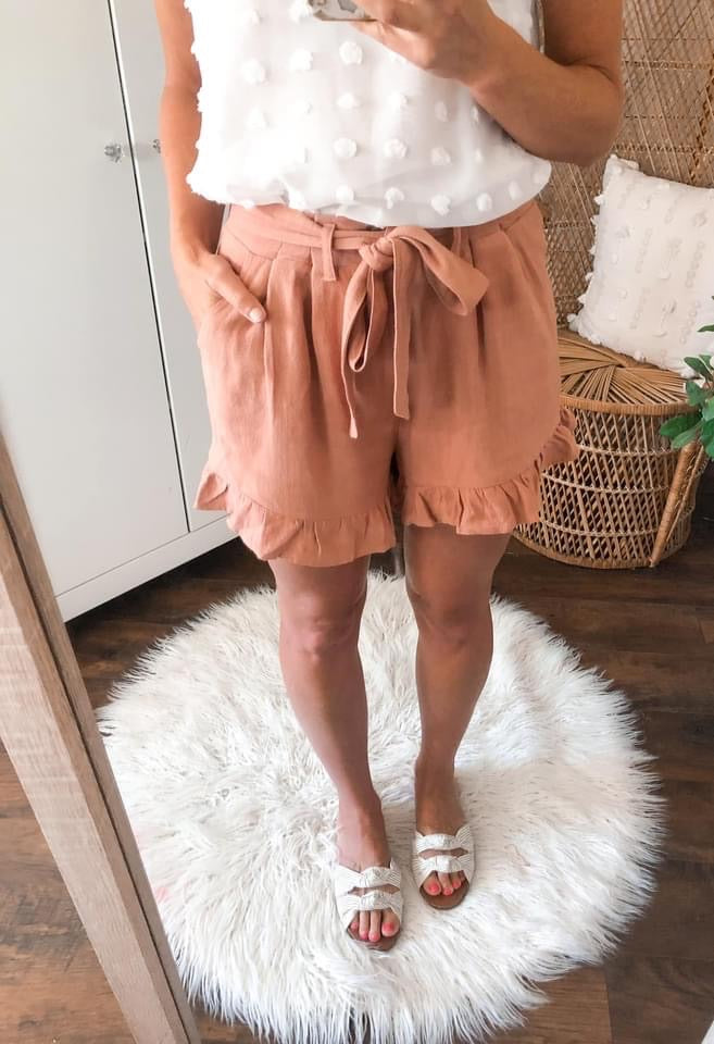 Terra Cotta Linen Shorts