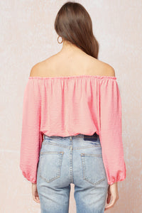 Pink Swiss Dot Top
