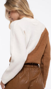 Asymmetrical Print Pullover Sweater