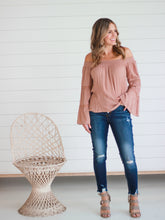 Load image into Gallery viewer, Mocha Off Shoulder Top