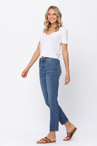 High Waisted Boyfriend Non-Destroyed Denim