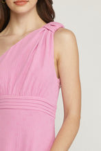 Load image into Gallery viewer, Pink One Shoulder Tiered Dress
