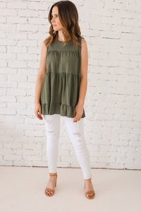 Olive Tiered Top