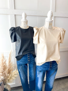 Jordan Leather Short Sleeve Top