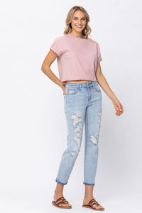 Destroyed Mid-Rise Denim